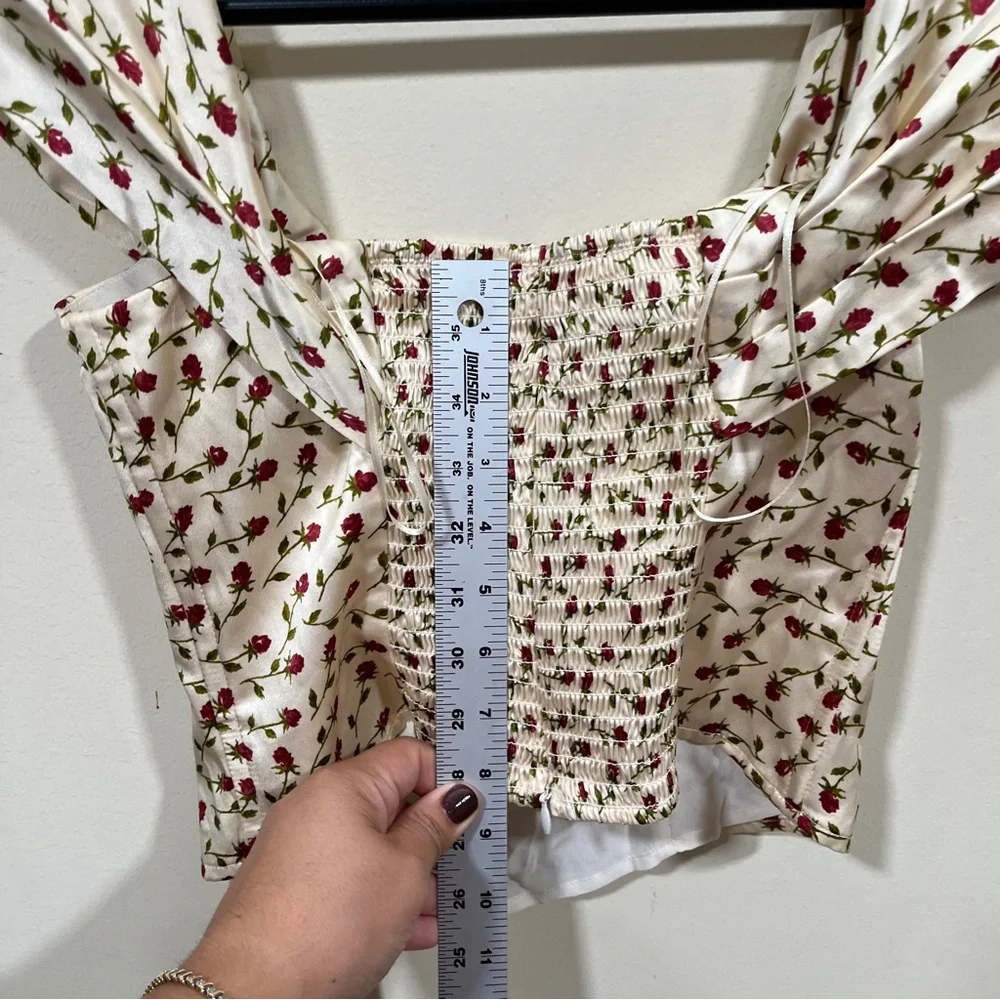 NWT  reformation lux 100% silk top in Madison size o floral - Picture 8 of 10